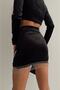 High Waist Asymmetrical Stoned Velvet Mini Skirt - 3