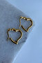Women's Heart Figured Steel Hoop Earrings - 3