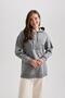 Hooded Printed Thick Sweatshirt Tunic - 3