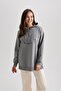 Hooded Printed Thick Sweatshirt Tunic
