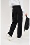 Black Cargo Women's Cargo Pocket Palazzo High Waist - 2