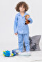 Blue Striped Boy's Pajamas with Interlock Fabric - 7