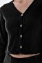 Button Detailed Basic Knitwear Black Cardigan Trousers Set - 7