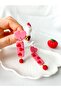 Small Heart Detailed Dangle Polymer Earrings Special for Valentine's Day