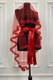 Red Bridal Veil Set, Crystal Bead Embroidered Henna Veil Set 6 Pieces