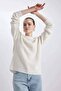H6905Az/Er103 Defacto Women's Sweater Ecru - 4