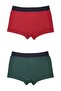 مجموعة من 3 قطع من Boxer Trunk Neo-gracia - أحمر كلاريت، أخضر داكن - 4