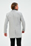 Light Gray Men's Slim Fit Regular Stamp Coat, Jacket, Coat - 7