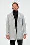 Light Gray Men's Slim Fit Regular Stamp Coat, Jacket, Coat