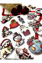 Wooden Christmas Pine Tree Ornaments 20 pcs set decoration christmas ornament printed