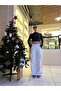 Women's SCUBA Loose Wide Leg Sweatpants with Elastic Waist Cargo Pocket - 4