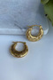 Women's Flat Model Striped Steel Hoop Earrings - 2