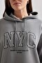 Hooded Printed Thick Sweatshirt Tunic - 5