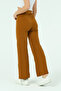 Women's Front Stitched Brown Winter High Waist Palazzo Pants - 6