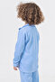 Blue Striped Boy's Pajamas with Interlock Fabric - 3