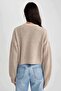 U2052Az/Bg653 Defacto Women's Cardigan Beige - 6