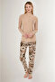 Nap Time Is Happy Women's High Quality Viscose 3 Button Long Sleeve Biscuit Pajamas Set