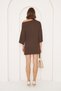 WOMEN'S BITTER BROWN COLOR CAMISLETTE TURTLEneck SHOULDER DETAILED KNITTED DRESS - 8