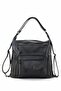 Women's Black Soft Washed Leather Both Shoulder and Backpack and Crossbody Bag - 2