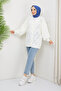 Women's Star Patterned Buttoned Knitwear Cardigan White - 3