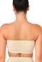 Women's Beige Seamless Strapless Padded Sports Bustier Skinny - 3