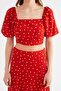 Tile Slit Midi Viscose Woven Polka Dot Blouse-Skirt Set Twoss20Au0097 - 10