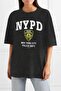 تيشيرت نسائي من Anthracite Nypd بأكمام قصيرة مقاس كبير