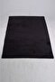 Elite Black 80x150 Cm Cornered Plush Bath Mat Non-Slip Large Size Pufidik Bath Rug - 3