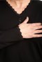 Women's Black V-Neck Mother's Blouse - 3