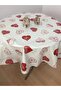 Red Heart Erasable PVC Round Oilcloth Tablecloth - 2