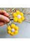 Set of 2 Yellow Color Quality Knitted Daisy Snap Buckle