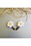 Set of 2 White Color Quality Knitted Daisy Snap Buckles - 2