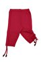 Girl's Knee-Length Combed Cotton Capri Tights with Side Drawstring Detail