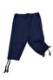 Girl's Knee-Length Combed Cotton Capri Tights with Side Drawstring Detail - 2