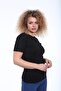 Women's Black Slim Fit T-Shirt - 4