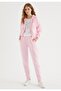 Women's Pink Regular Fit Zippered Hoodie Enjoy Cropped Zip - 2