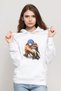 Anime Neon Genesis Evangelion Printed White Women's Knitted Hooded Sweater Long Sleeve