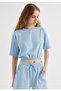 Women's Blue Regular Fit Crop Bottom and Top Set - 2