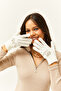 Women's Ecru Stone Gloves BYN-00000003 - 2