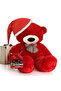 Chocolate New Year Special "Merry Christmas" 90 CM Plush Bear with Pouch and Christmas Hat and Bow Tie