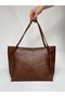 Brown Shopper Briefcase School Business Bag Shoulder Bag Large Wide Daily Useful Stylish Bag - 4