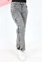 Girl's Wide Leg Denim Jeans with Side Snap Buttons - 3