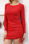 WOMEN'S SIDE STRAPPED LONG SLEEVE DRESS - 6
