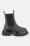 Women's BLACK GENUINE NATURAL LEATHER CHELSEA BOOTS & BOOTIES