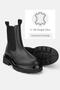 Women's BLACK GENUINE NATURAL LEATHER CHELSEA BOOTS & BOOTIES - 3