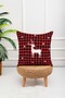 Menesa Home New Year's Themed Red Colored Deer Pattern Digital Printed 4-Piece Throw Pillow Cover - 4