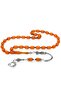 Non-Tarnishing Metal Tasseled Barley Cut Red Fire Amber Prayer Beads