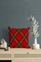 Menesa Home New Year Themed Red Colored Green White Striped Digital Printed Throw Pillow Cover - 2