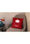 Menesa Home New Year Themed Merry Christmas Written Deer Patterned Digital Printed 2-Piece Throw Pillow Cover - 2