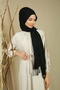 Set of 2 Cotton Viscose Pashmina Shawl 180x70 Cm with Tassels High Quality 150 gr - 6
